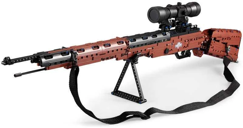 CaDA Musket Karabiner 98K ginklo, šaudymo šautuvo, kaladėlės + 5 kulkos ir taikiklis C61010W