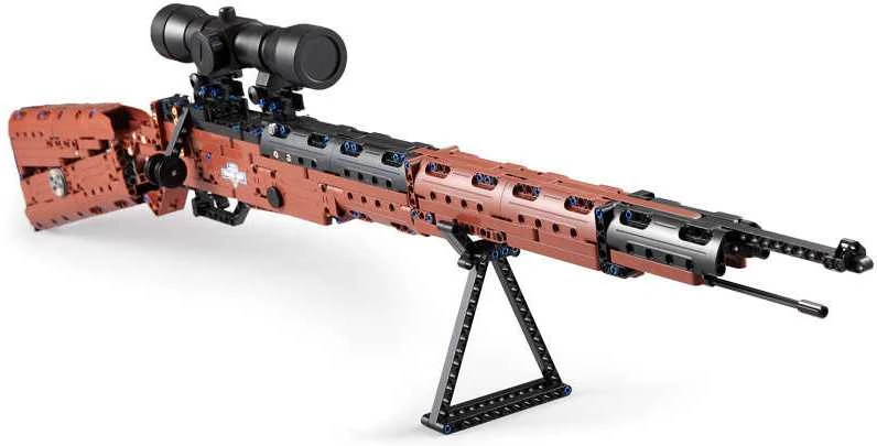 CaDA Musket Karabiner 98K ginklo, šaudymo šautuvo, kaladėlės + 5 kulkos ir taikiklis C61010W
