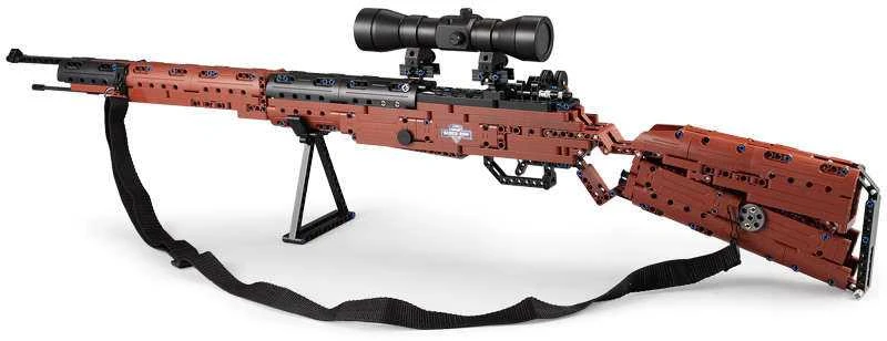 CaDA Musket Karabiner 98K ginklo, šaudymo šautuvo, kaladėlės + 5 kulkos ir taikiklis C61010W