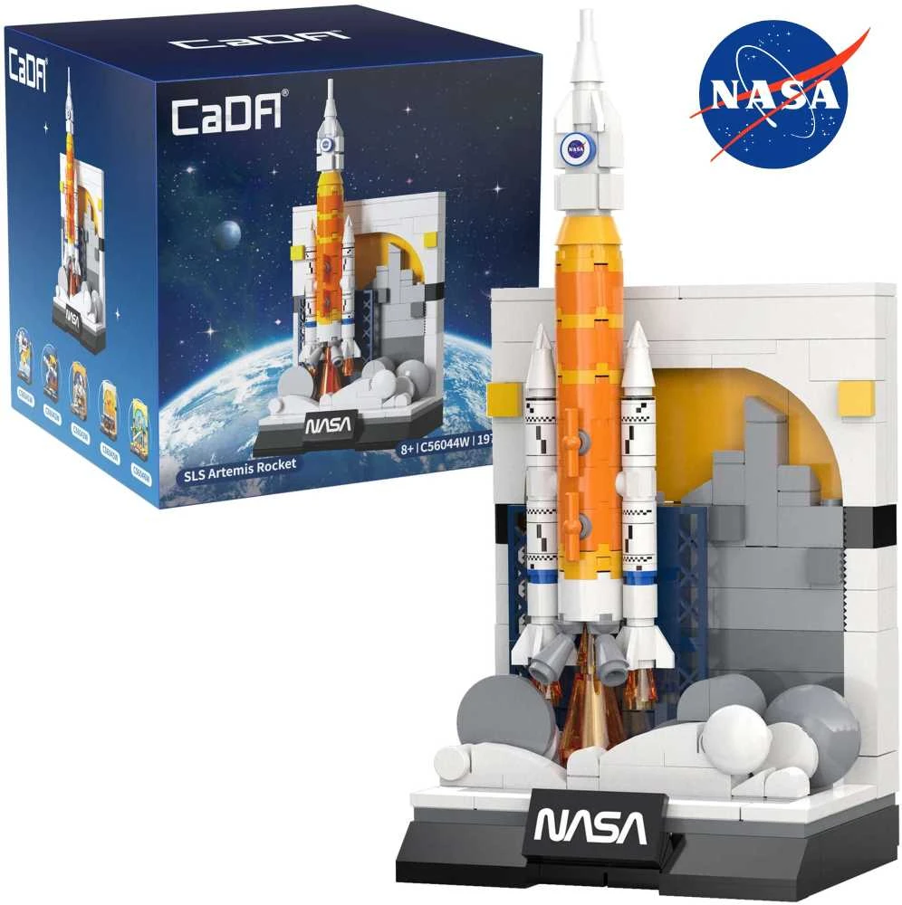 CaDA NASA statybinių blokų paroda SLS Artemis kosminė raketa 197 dienos