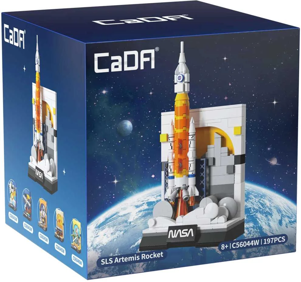 CaDA NASA statybinių blokų paroda SLS Artemis kosminė raketa 197 dienos