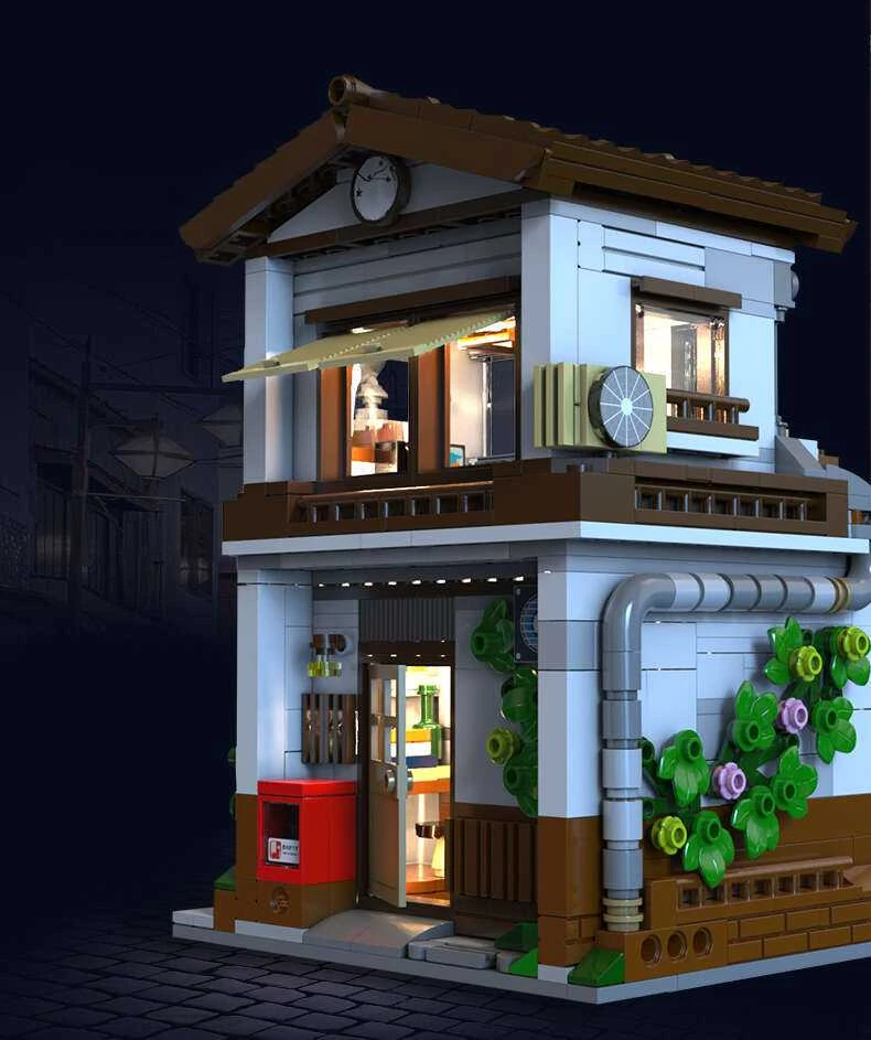 CaDA Building Blocks Japanese Restaurant Japoniško stiliaus pastatas LED šviestuvas 861 dalys