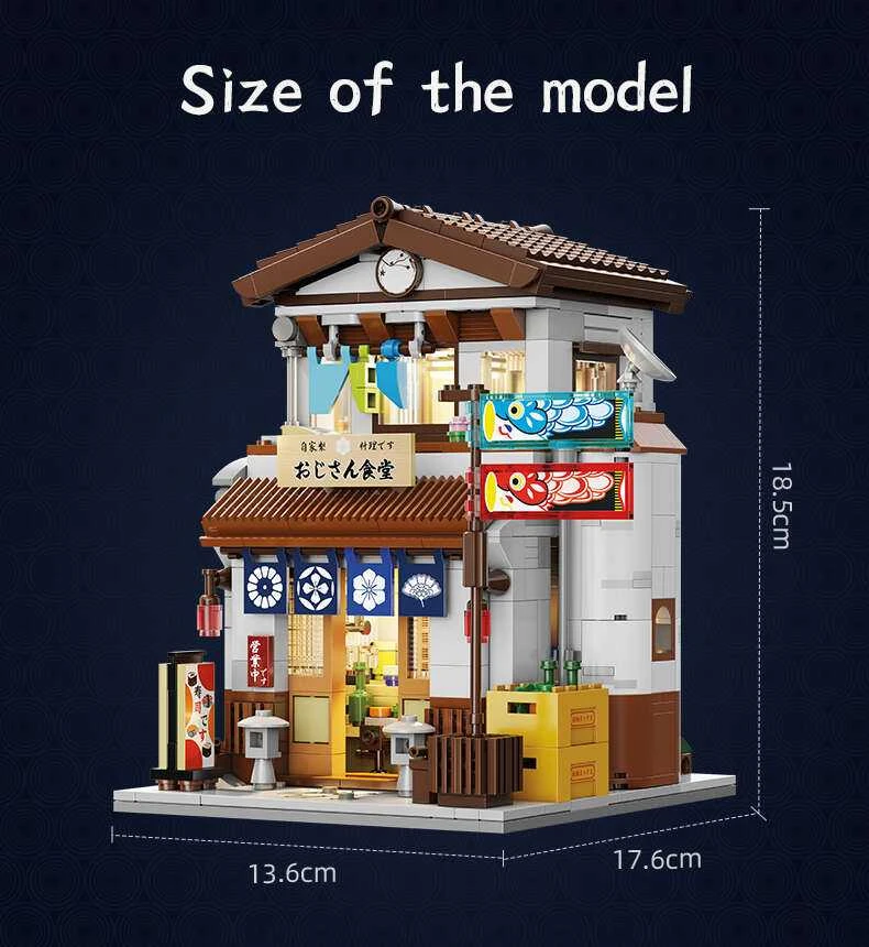 CaDA Building Blocks Japanese Restaurant Japoniško stiliaus pastatas LED šviestuvas 861 dalys