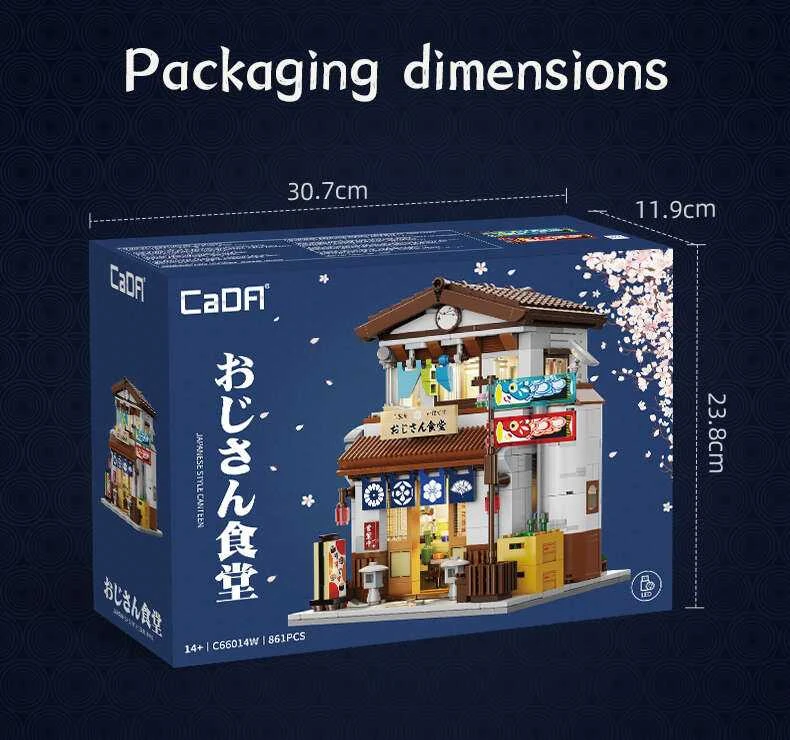 CaDA Building Blocks Japanese Restaurant Japoniško stiliaus pastatas LED šviestuvas 861 dalys