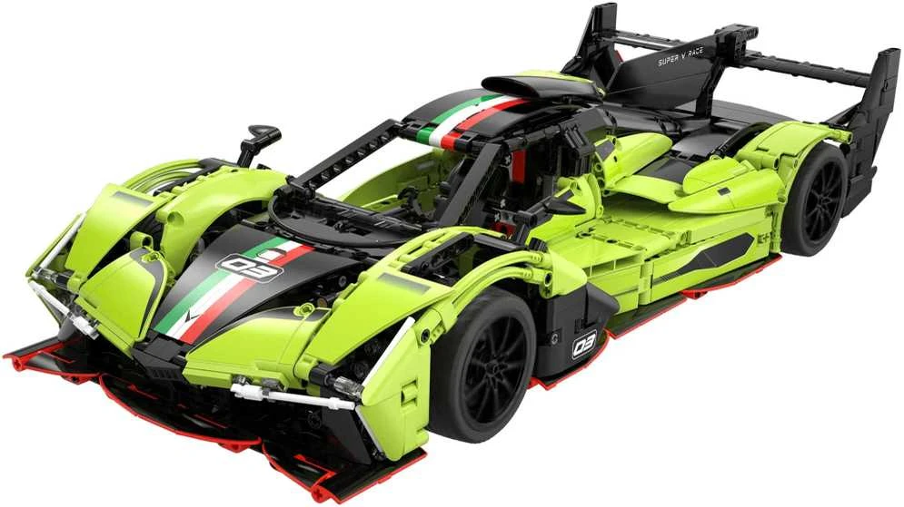 CaDA statybiniai blokeliai Automobilis 54 cm lenktyninis automobilis žalia lenktyninis automobilis Phantom Wing Auto Važiuoklė 1817 dalys 1:10