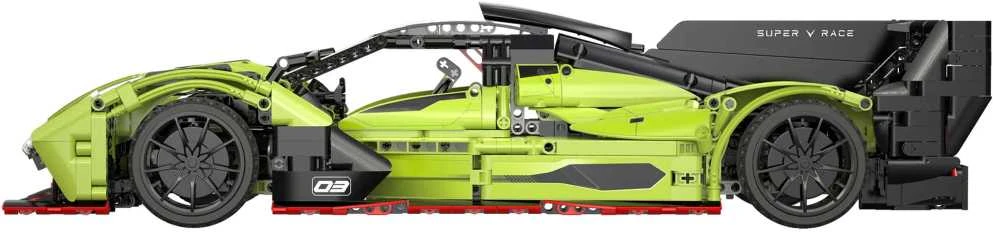CaDA statybiniai blokeliai Automobilis 54 cm lenktyninis automobilis žalia lenktyninis automobilis Phantom Wing Auto Važiuoklė 1817 dalys 1:10