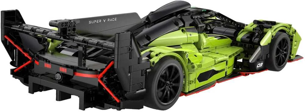 CaDA statybiniai blokeliai Automobilis 54 cm lenktyninis automobilis žalia lenktyninis automobilis Phantom Wing Auto Važiuoklė 1817 dalys 1:10