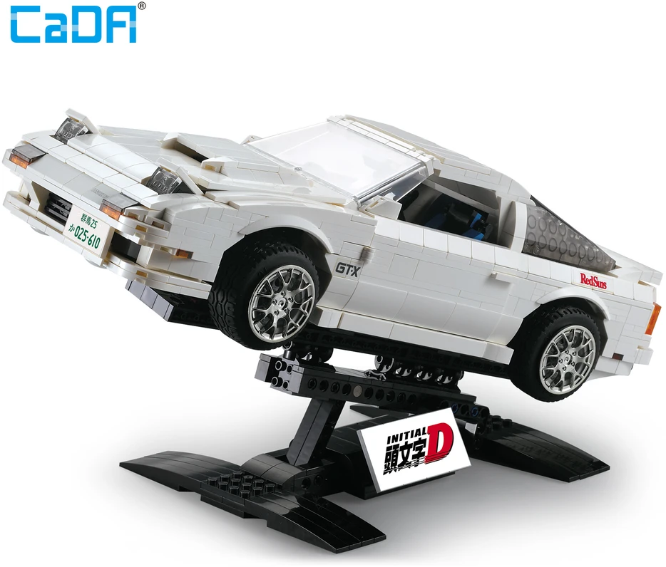 Klocki konstrukcyjne CaDA Samochód Auto balta Mazda RX-7 manga Initial D 35 cm Važiuoklė 1552 dalys