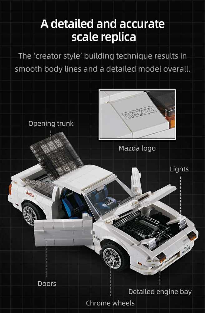 CADA KONSTRUKCINIAI BLAKAI SPORTINIS AUTOMOBILIS MAZDA RX-7 MANGA INITIAL-D 1552 EL.