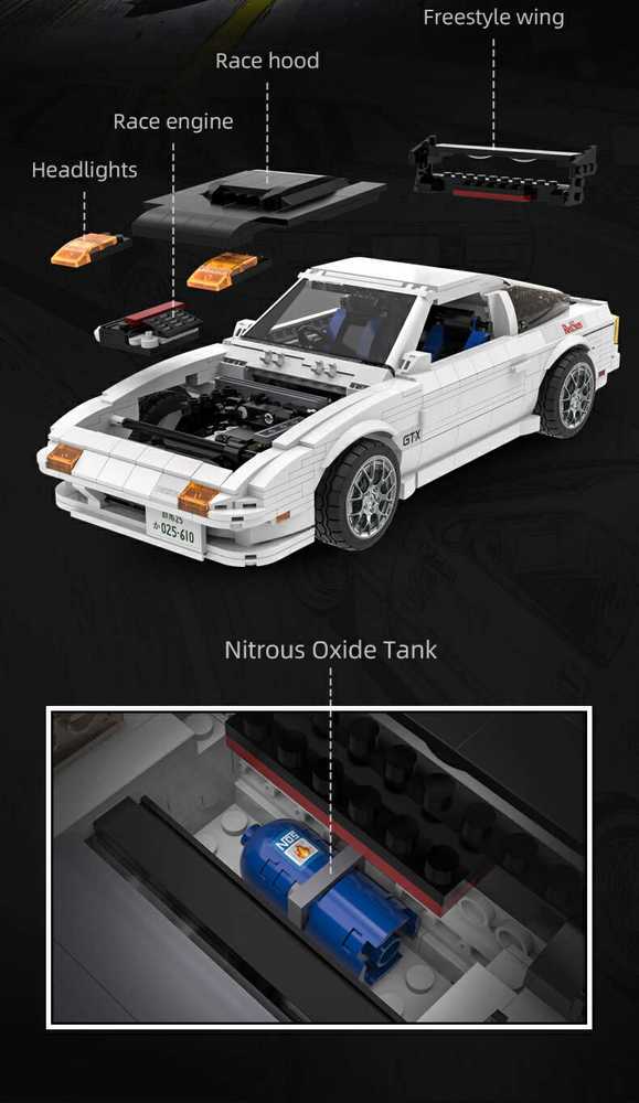 CADA KONSTRUKCINIAI BLAKAI SPORTINIS AUTOMOBILIS MAZDA RX-7 MANGA INITIAL-D 1552 EL.
