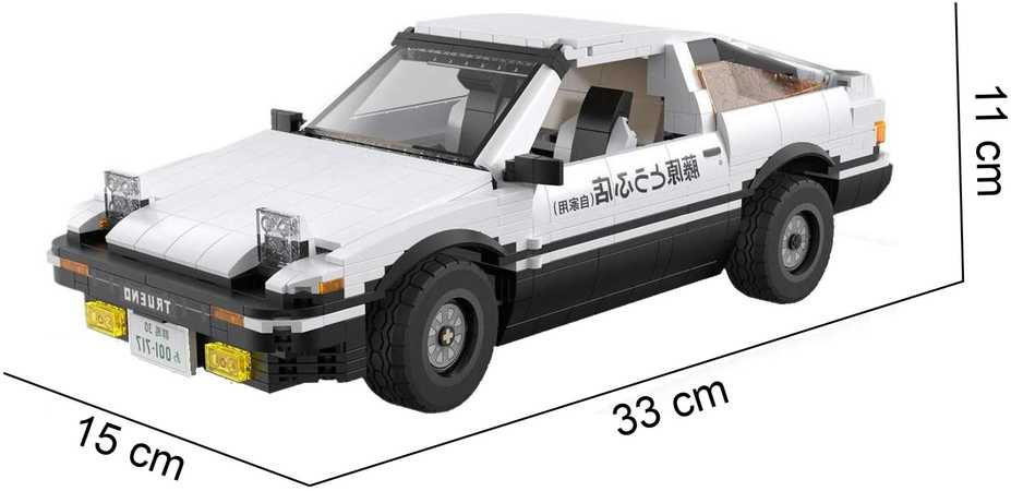 Klocki konstrukcyjne CaDA Samochód Lentyninė mašinėlė Initial-D AE86 Toyota Trueno 1324 elementy
