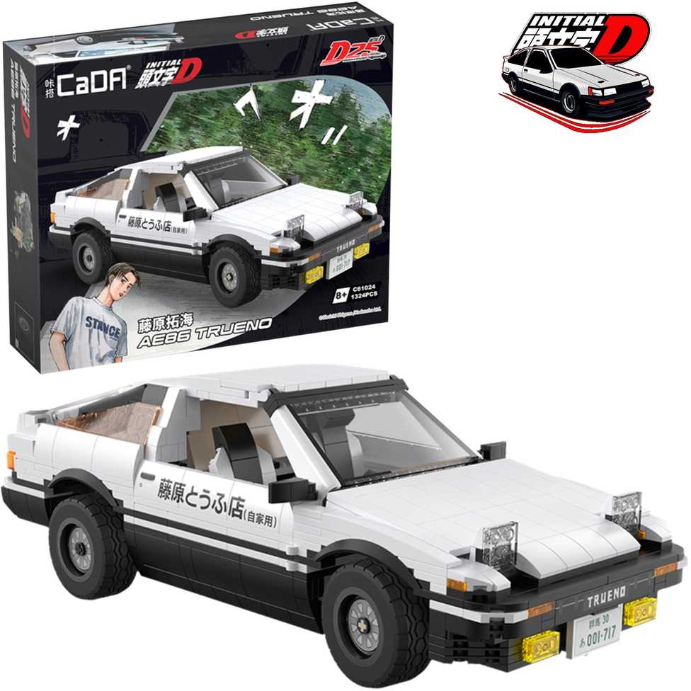 Klocki konstrukcyjne CaDA Samochód Lentyninė mašinėlė Initial-D AE86 Toyota Trueno 1324 elementy
