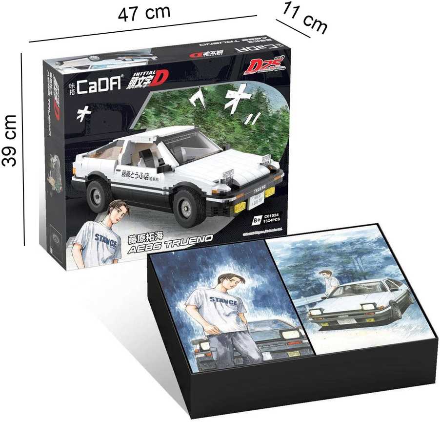 Klocki konstrukcyjne CaDA Samochód Lentyninė mašinėlė Initial-D AE86 Toyota Trueno 1324 elementy