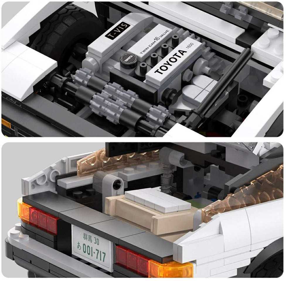 Klocki konstrukcyjne CaDA Samochód Lentyninė mašinėlė Initial-D AE86 Toyota Trueno 1324 elementy