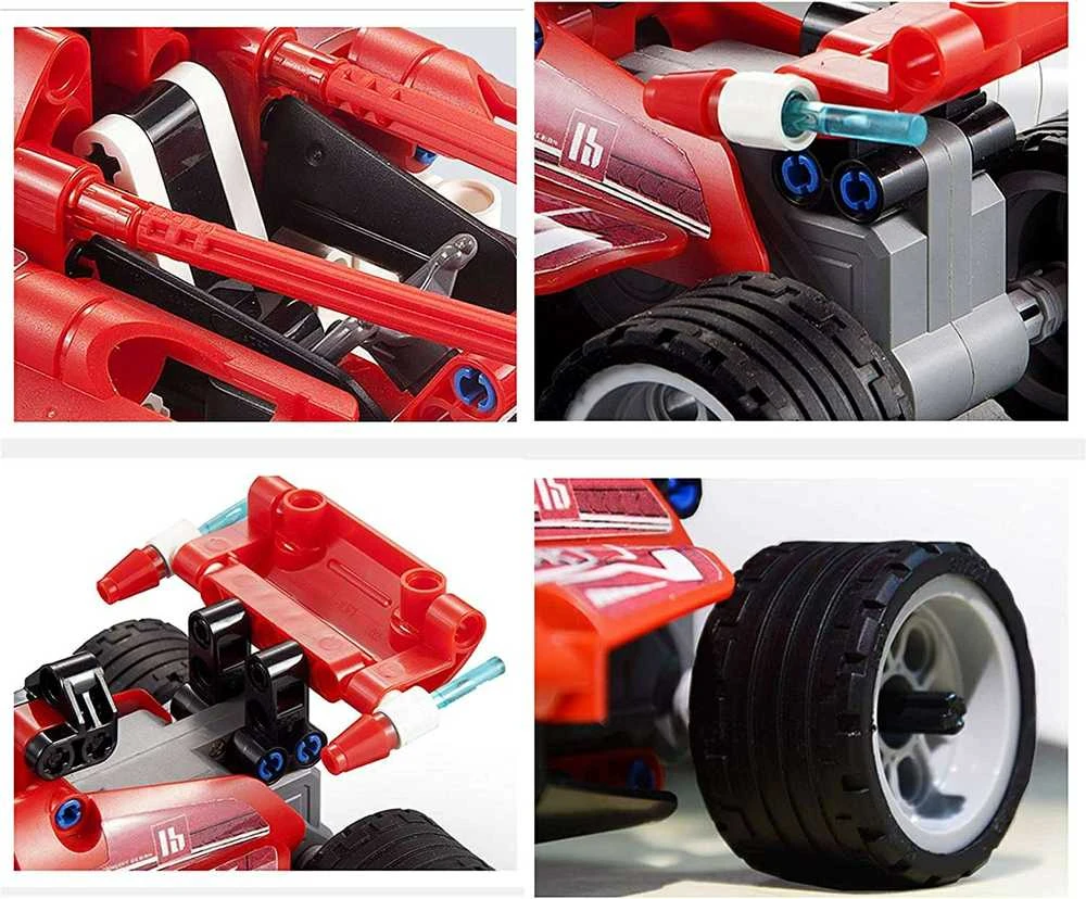 CaDA Statybiniai blokai Sportinis automobilis 23 cm Formula Racing Car 144 vnt