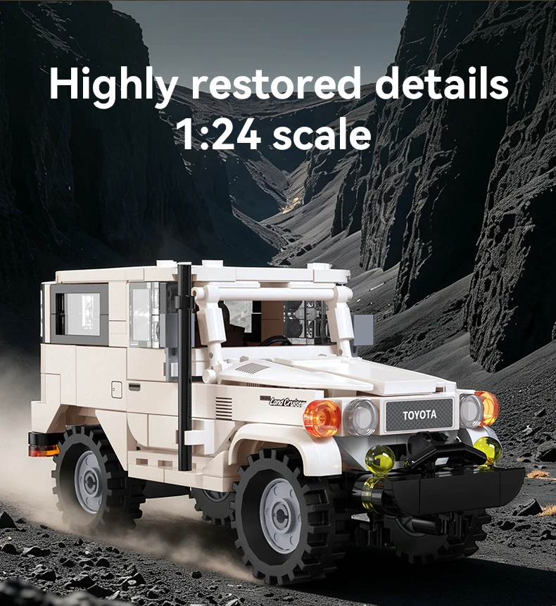 Konstruktoriaus kaladėlės CaDA Visureigis Toyota Land Cruiser FJ40 1:24 374 elementai C55042W