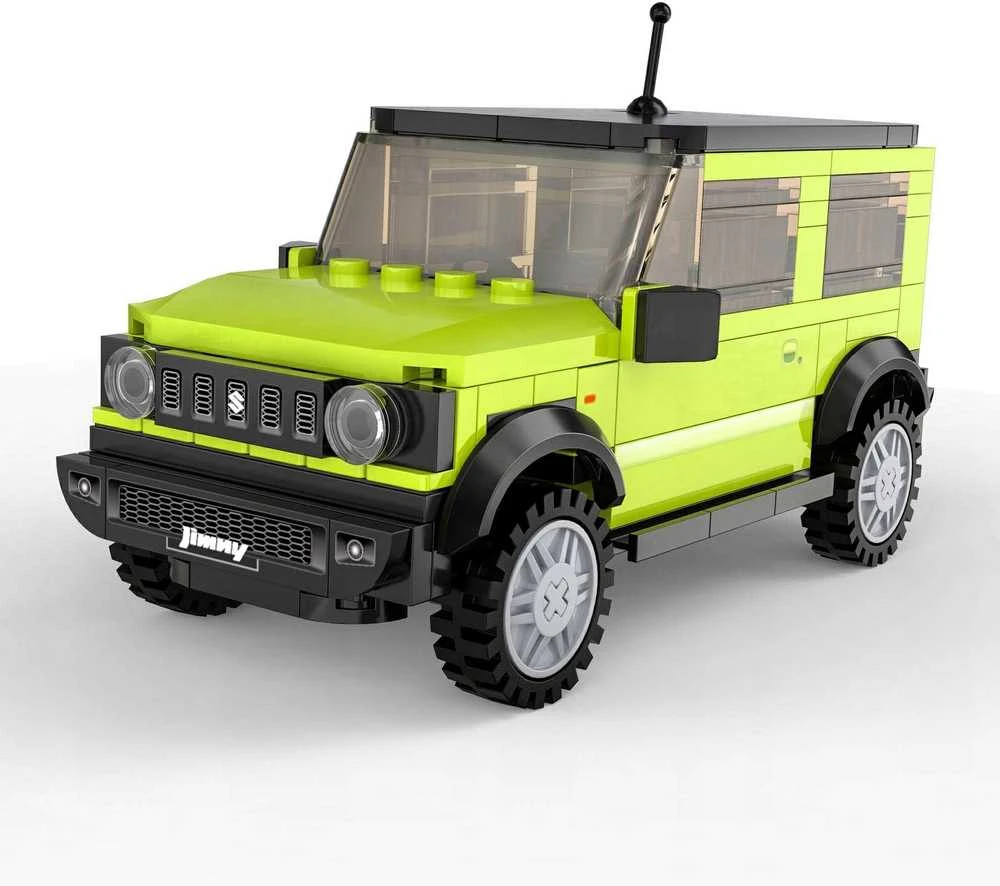 CaDA Statybiniai blokai Visureigis žalia Auto Važiuoklė Suzuki Jimny Offroader 192 vnt.