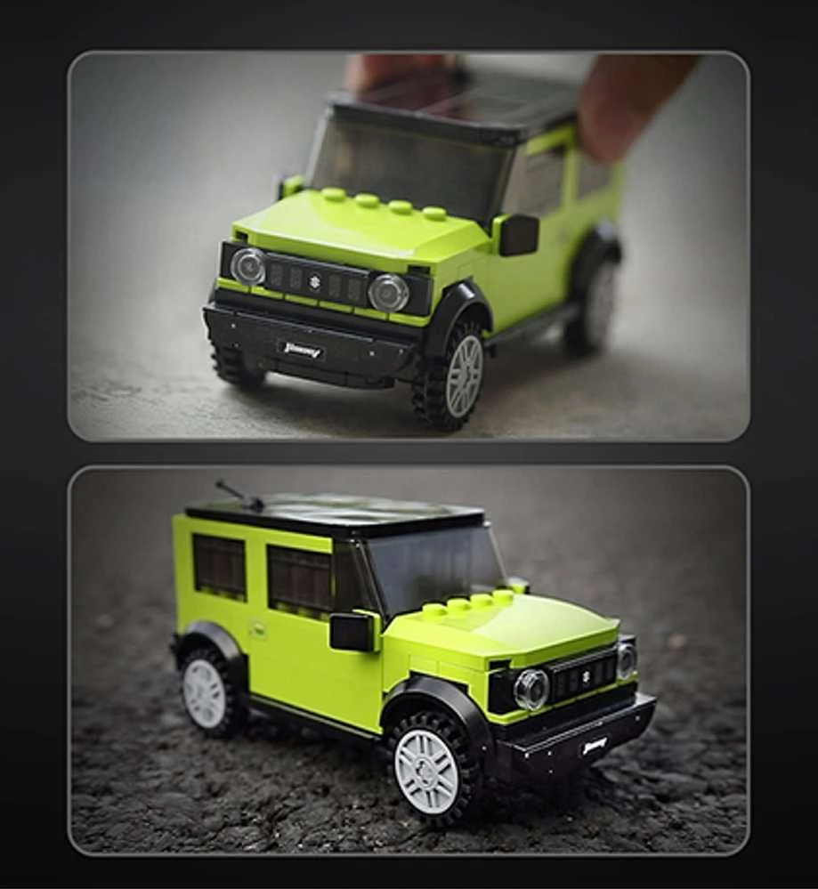 CaDA Statybiniai blokai Visureigis žalia Auto Važiuoklė Suzuki Jimny Offroader 192 vnt.