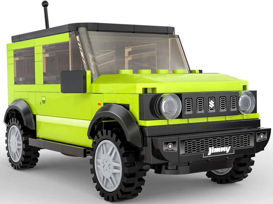 CaDA Statybiniai blokai Visureigis žalia Auto Važiuoklė Suzuki Jimny Offroader 192 vnt.
