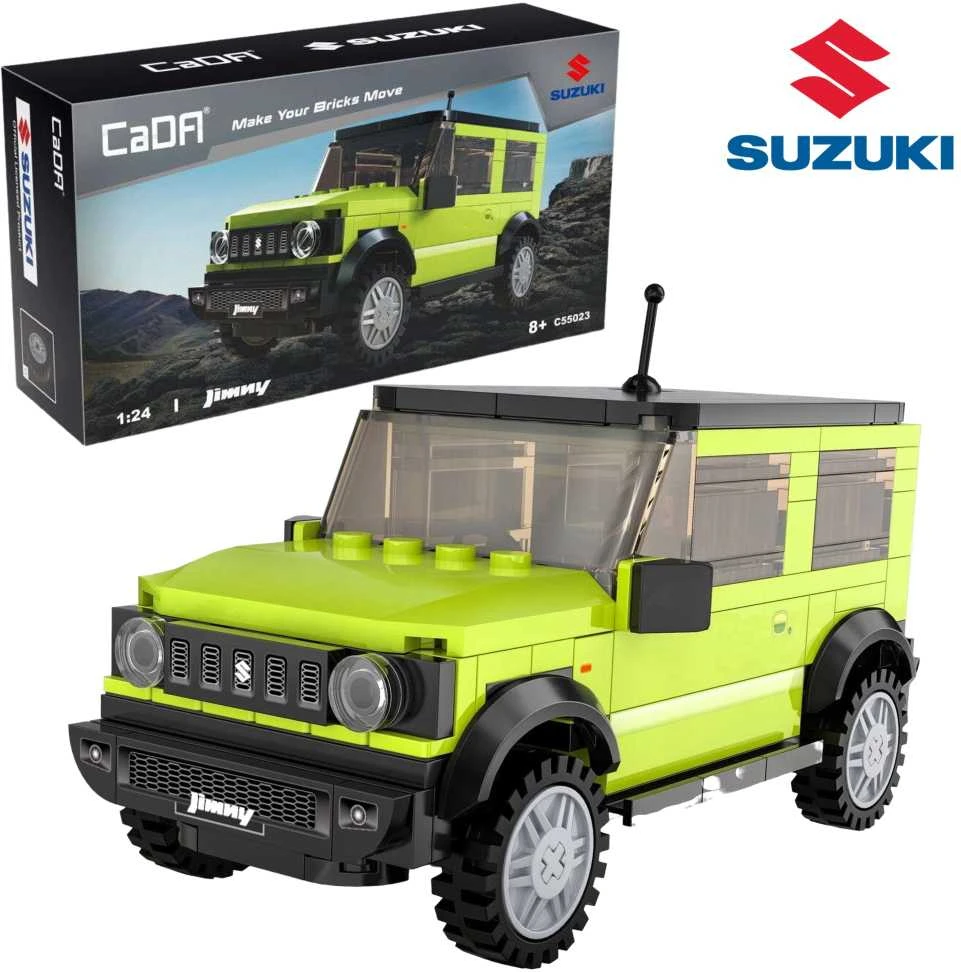 CaDA Statybiniai blokai Visureigis žalia Auto Važiuoklė Suzuki Jimny Offroader 192 vnt.