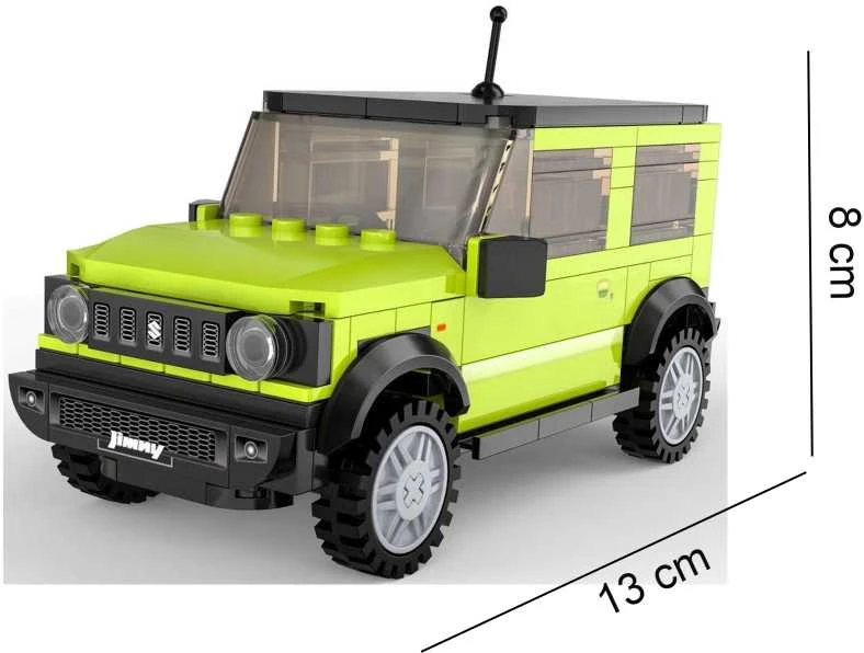 CaDA Statybiniai blokai Visureigis žalia Auto Važiuoklė Suzuki Jimny Offroader 192 vnt.