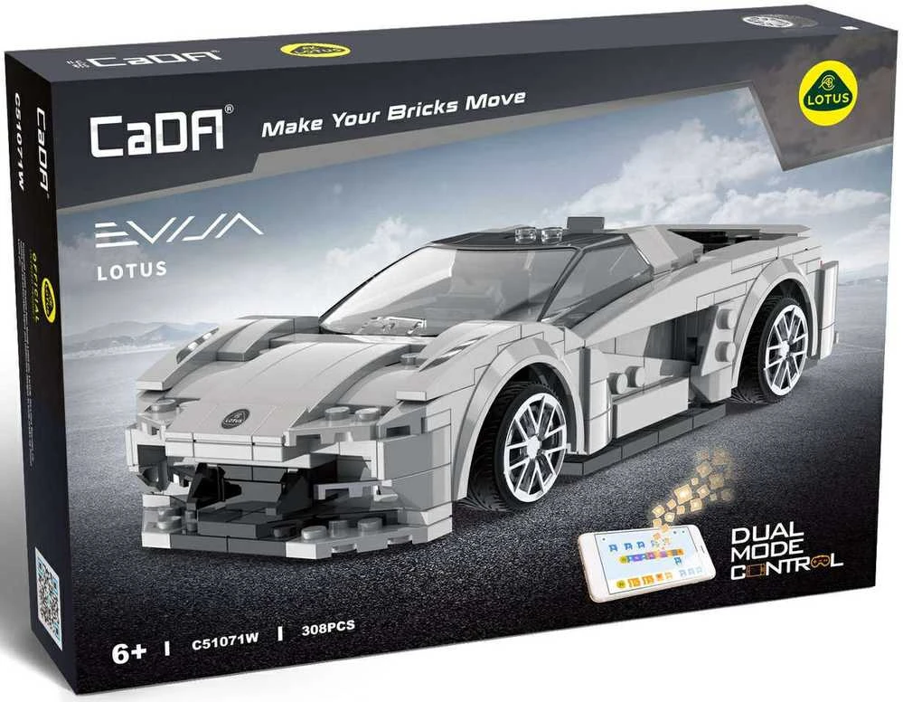 CaDA Building Blocks Remote Control Automobilis Patvarus Važiuoklė Automobilis 20 cm rutulinis Lotus Evija RC Dual Mode 308 dalys