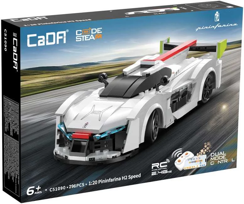 Konstruktorius CaDA Pininfarina H2 Speed C51090W, su RC pultu, 1:20 mastelis (296 dalys)