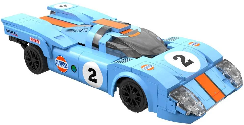 CaDA Building Blocks nuotoliniu būdu valdomas automobilis sportinis automobilis 21,7 cm 1:20 Azure Storm 266 dalys RC Dual Mode C51076W