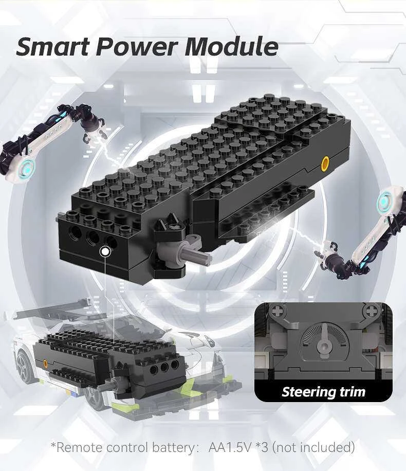 CADA Auto RC racing statybiniai blokai 322 el REMOTE CONTROLLED 1:20