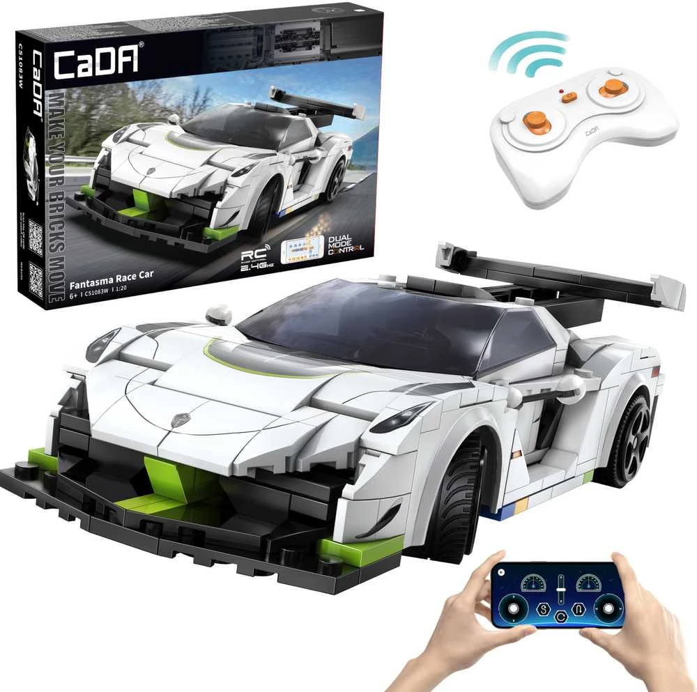CADA Auto RC racing statybiniai blokai 322 el REMOTE CONTROLLED 1:20