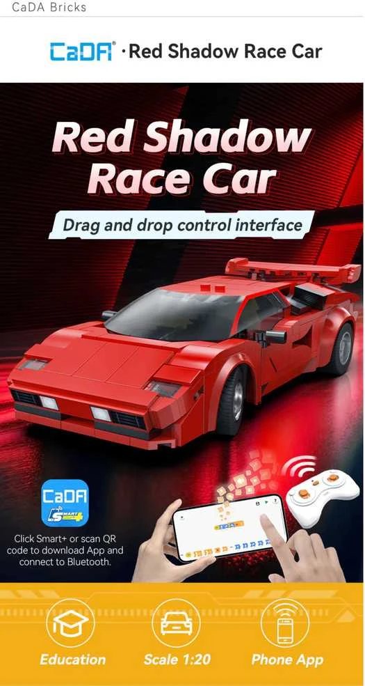 CADA Raudona Shadow RC automobilių sportinės plytos 328 EL dvigubo režimo C51085W