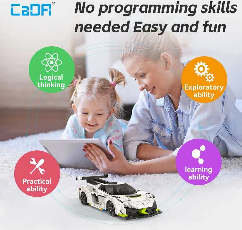 CADA Auto RC racing statybiniai blokai 322 el REMOTE CONTROLLED 1:20