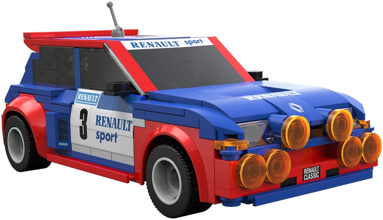 CaDA statybiniai blokai Nuotoliniu būdu valdomas automobilis Sportinis automobilis 18 cm 1:20 Renault5 Maxi Turbo 282 dalys RC Dvigubo režimo C51095W