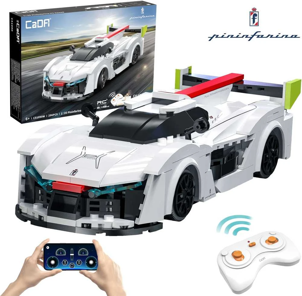 Konstruktorius CaDA Pininfarina H2 Speed C51090W, su RC pultu, 1:20 mastelis (296 dalys)