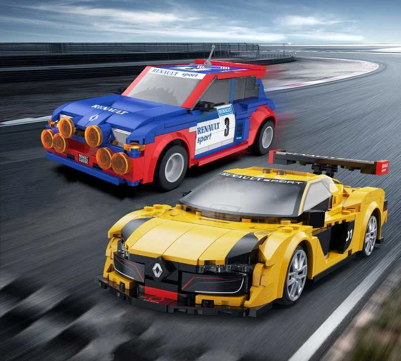 CaDA statybiniai blokai Nuotoliniu būdu valdomas automobilis Sportinis automobilis 18 cm 1:20 Renault5 Maxi Turbo 282 dalys RC Dvigubo režimo C51095W