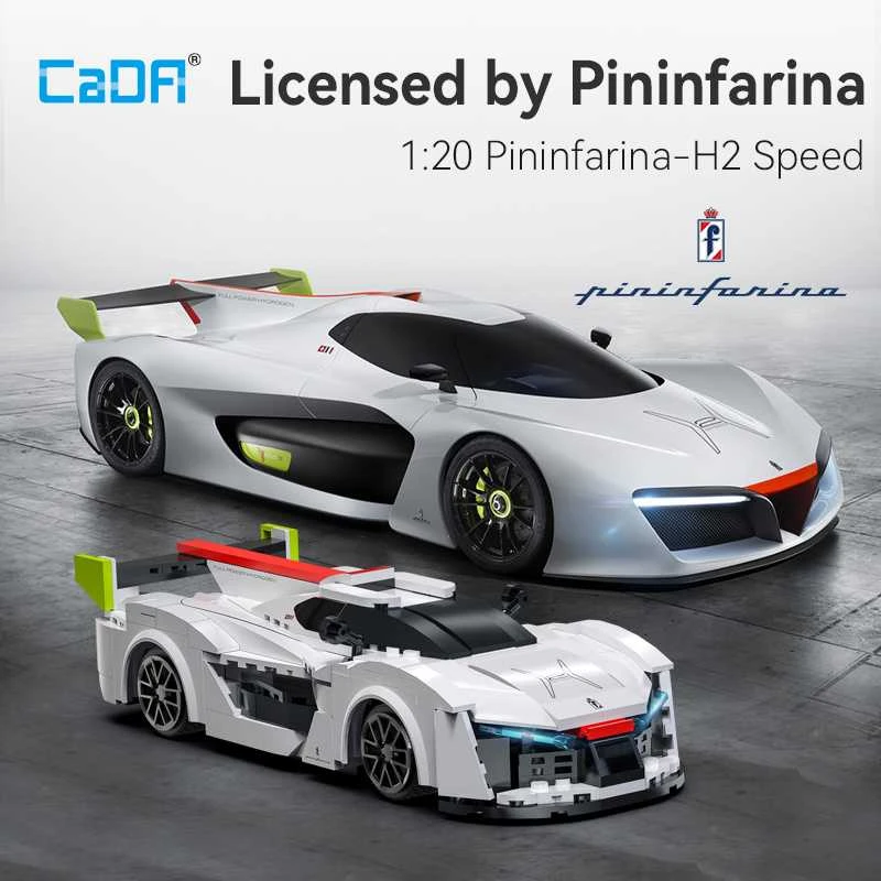 Konstruktorius CaDA Pininfarina H2 Speed C51090W, su RC pultu, 1:20 mastelis (296 dalys)