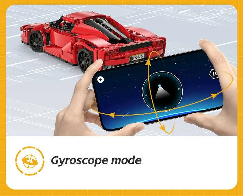 CaDA Building Blocks Nuotolinio valdymo pultas Automobilis Sportinis automobilis Raudona 32 cm Raudona Blade Sport Car Važiuoklė 405 dalys RC Dual Mode