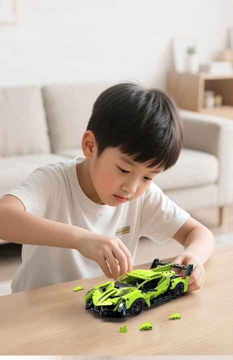 Konstruktoriaus kaladėlės CaDA Automobilis su nuotolinio valdymo pultu Sportinis automobilis 21 cm 1:14 Phantom Ghost 416 dalių RC Dual Mode