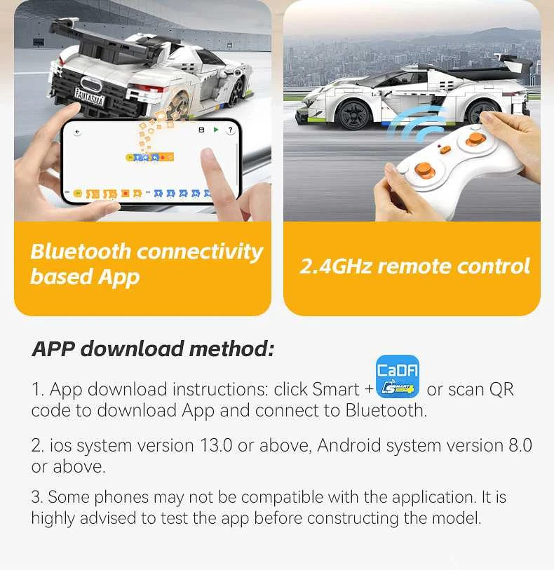 CADA Auto RC racing statybiniai blokai 322 el REMOTE CONTROLLED 1:20