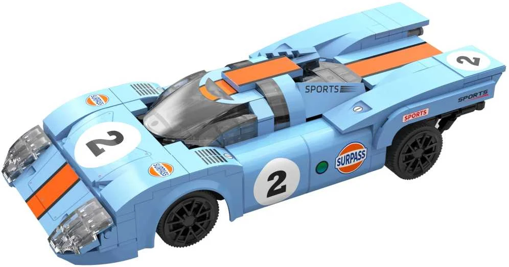 CaDA Building Blocks nuotoliniu būdu valdomas automobilis sportinis automobilis 21,7 cm 1:20 Azure Storm 266 dalys RC Dual Mode C51076W