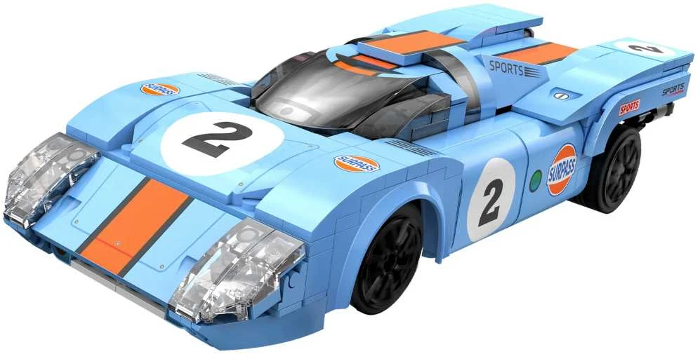 CaDA Building Blocks nuotoliniu būdu valdomas automobilis sportinis automobilis 21,7 cm 1:20 Azure Storm 266 dalys RC Dual Mode C51076W
