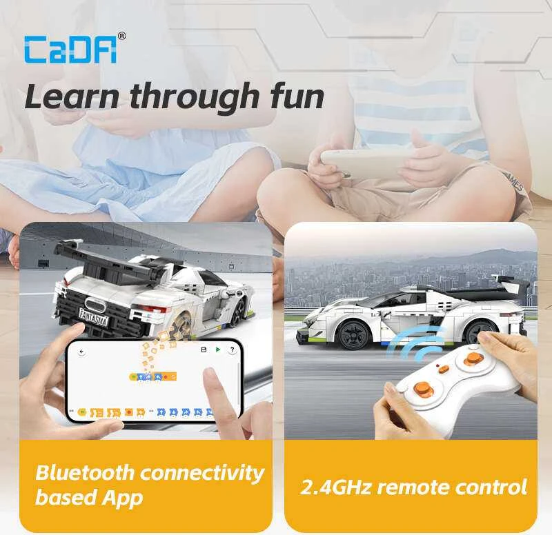 CADA Auto RC racing statybiniai blokai 322 el REMOTE CONTROLLED 1:20