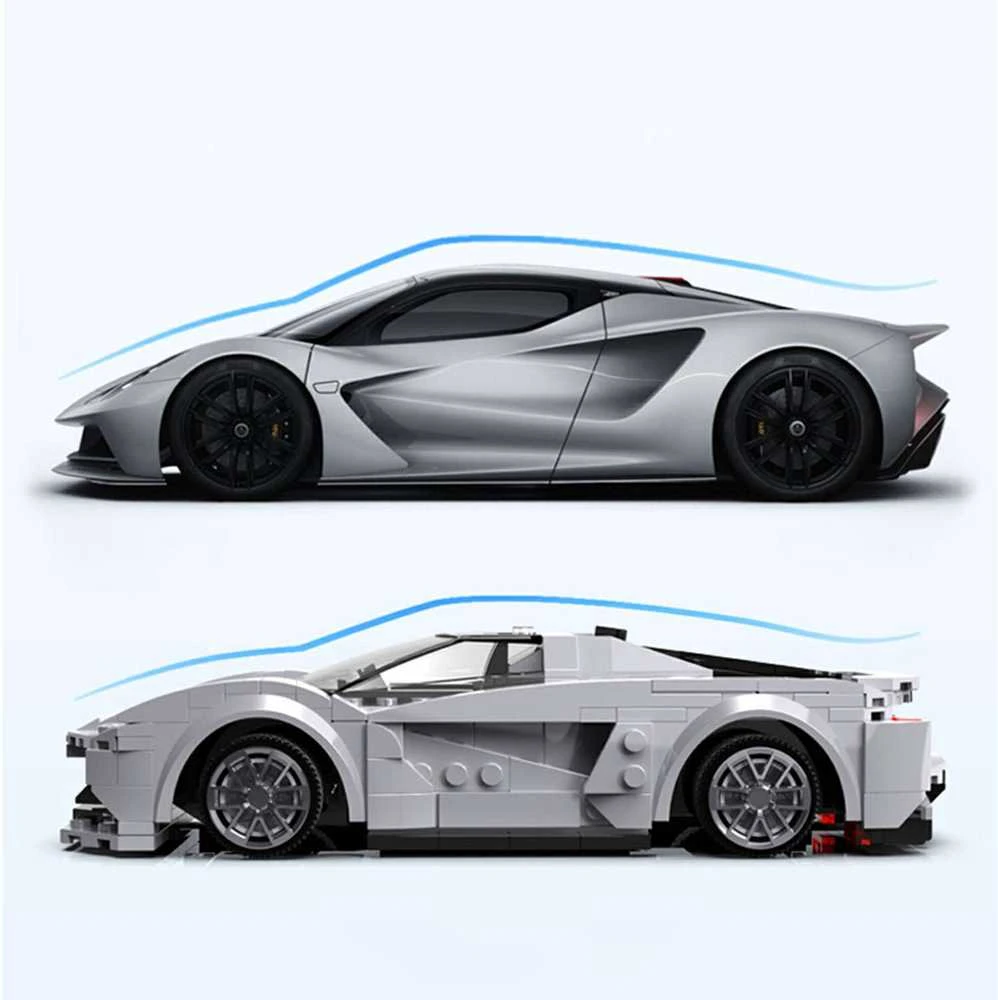 CaDA Building Blocks Remote Control Automobilis Patvarus Važiuoklė Automobilis 20 cm rutulinis Lotus Evija RC Dual Mode 308 dalys