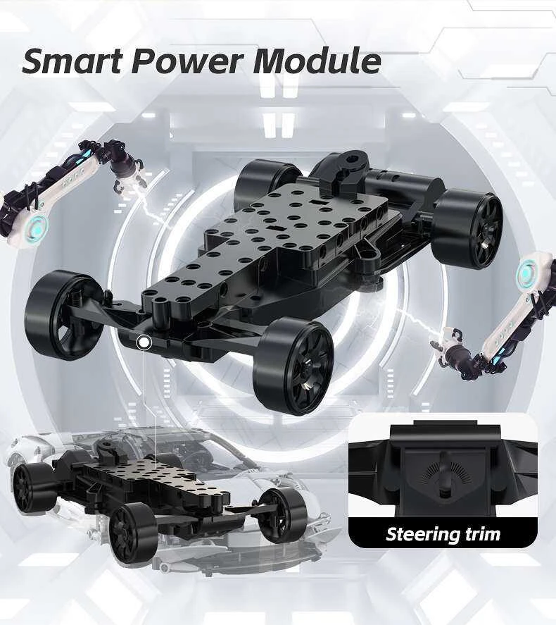CaDA Building Blocks nuotoliniu būdu valdomas automobilis sportinis automobilis Raudona 30 cm Storming sportinis automobilis Važiuoklė 402 Elements RC Dual Mode