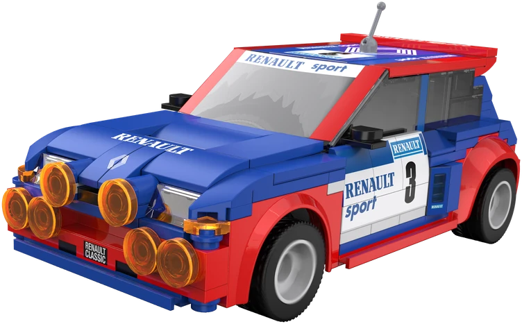 CaDA statybiniai blokai Nuotoliniu būdu valdomas automobilis Sportinis automobilis 18 cm 1:20 Renault5 Maxi Turbo 282 dalys RC Dvigubo režimo C51095W