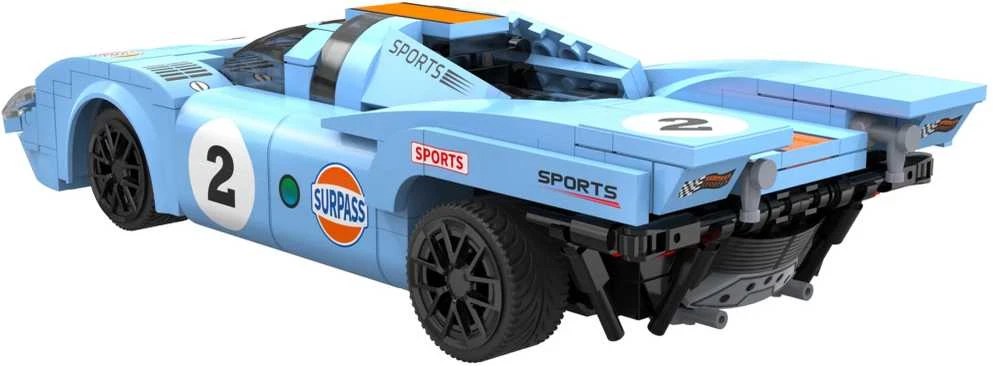 CaDA Building Blocks nuotoliniu būdu valdomas automobilis sportinis automobilis 21,7 cm 1:20 Azure Storm 266 dalys RC Dual Mode C51076W
