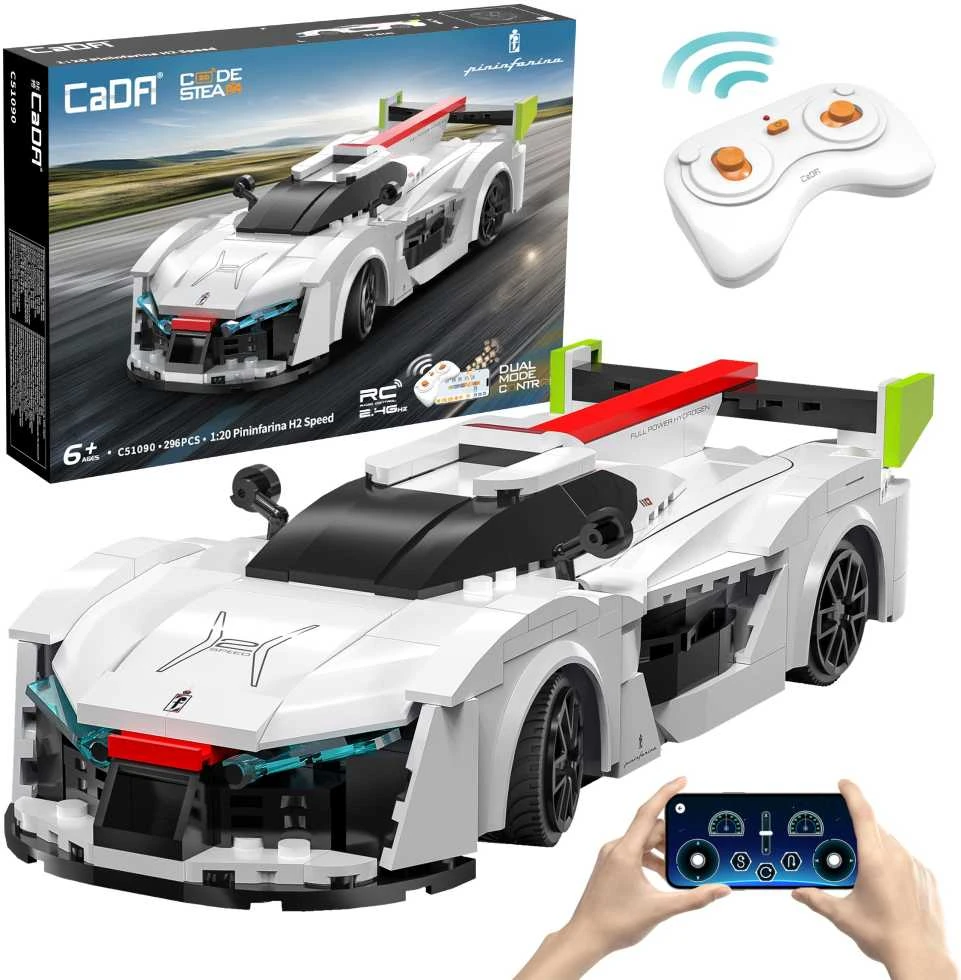 Konstruktorius CaDA Pininfarina H2 Speed C51090W, su RC pultu, 1:20 mastelis (296 dalys)