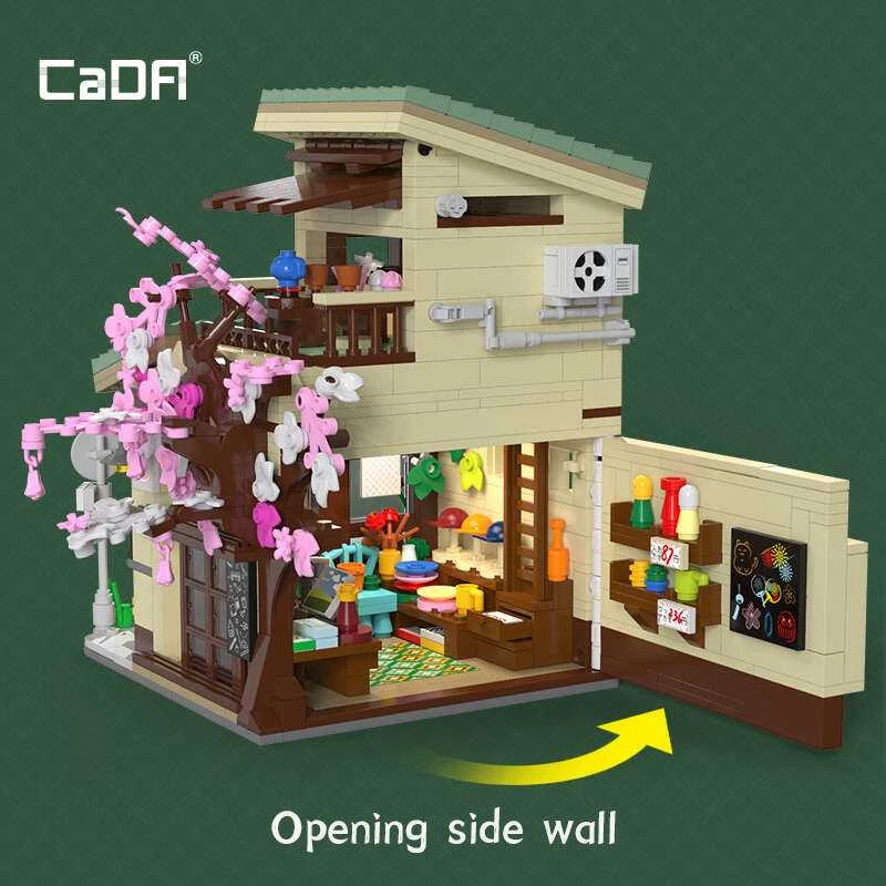 Statybiniai blokai CADA Shop Kitty Japanese LED 921 EL C66015W