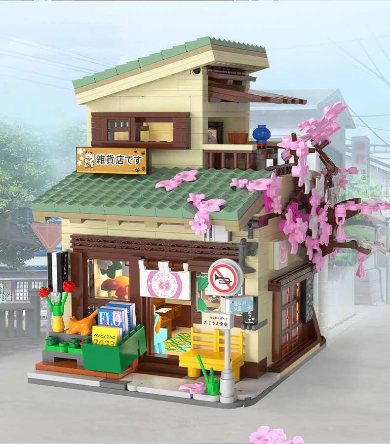 Statybiniai blokai CADA Shop Kitty Japanese LED 921 EL C66015W
