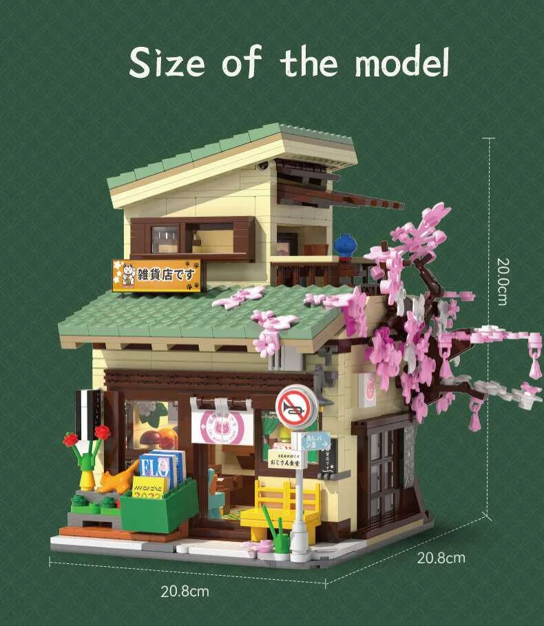 Statybiniai blokai CADA Shop Kitty Japanese LED 921 EL C66015W
